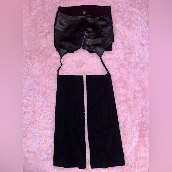 Black Cutout Garter Pants - Size Medium - Picture 1 of 5